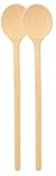 teemando® 2 X runder Marken-Kochlöffel aus Holz, 20 cm, Kochlöffel zum Kochen und Backen