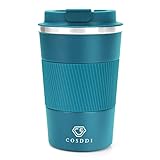 CS COSDDI Thermobecher- Isolierbecher, Edelstahl Travel Mug, 13oz/380ml Vakuum auslaufsicher Reisebecher mit...