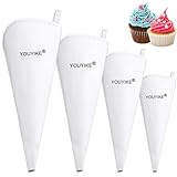 YOUYIKE® 4PCS Profi Spritzbeutel, 45/40/35/30 cm Spritzbeutel Wiederverwendbar Baumwolle, Spritzbeutel Kuchen...