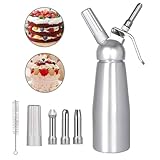 upstartech 500ml Sahnespender Edelstahl Schlagsahnebereiter Sahnebereiter Whipped Cream mit Aluminium Körper +...