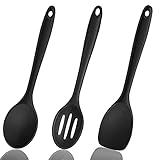 TOFFCAEA 3 Stück Silikon Rührlöffel Set,Silikon Spatel Set,Silikon kochlöffel,Kochlöffel Silikon Set,...