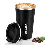 CMKJ Thermobecher Edelstahl,Kaffeebecher to Go,Vakuumisolierter Edelstahlbecher, Kaffeetasse mit Deckel für Tee...