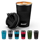 Tlater Kaffeebecher to go, 380ml Thermobecher- Isolierbecher mit Auslaufsicher Deckel, Vakuum Doppelwandig...