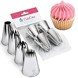 CukkiCakes 4er Set Profi Spritztüllen große (XL) (849, 869, 829 und 808) zum Dekorieren von Torten, Cupcakes,...