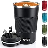 KETIEE Thermobecher Kaffeebecher to Go 13oz/380ml Edelstahl Kaffee-to-go Becher Thermo, Vakuum auslaufsicher...