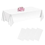 CHEPULA Einweg Tischdecke Weiß, [4 Stück] Wasserdicht Geburtstag Tischdecken, Rechteckig Tischtuch Geeignet für...