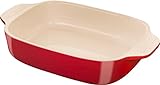 STAUB Auflaufform Groß aus Keramik - Für Lasagne, Tiramisu & Auflauf - Eckig - Ofenfest (Rot klein (20x16cm 0.6...