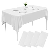 Cieex Einweg Tischdecken Weiß, 4 Stück Kunststoff-Tischdecke, 137 cm x 274 cm Schmutzabweisende/wasserdichte...