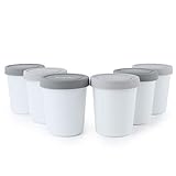 SveBake Eisbehälter für Speiseeis 180ml - 6er-Set mit Deckeln aus Silikon, Behälter Hausgemachte für Eiscreme