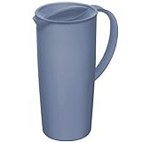 Rotho Caruba Krug 1.2l mit Deckel und Ausguss, Kunststoff (PP) BPA-frei, horizon blue, 1,2l (16,0 x 10,5 x 22,0 cm)