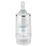 APS Flaschenkühler mit Chromrand, transparenter, doppelwandiger Getränkeflaschen-Kühler, 11,5 x 11,5 cm, Höhe...