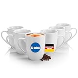 BigDean 12 Stück Kaffeebecher 300ml Kaffeetassen aus hochwertigem echtem Porzellan - spülmaschinengeeignet -...