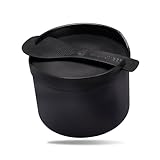 REISHUNGER Mikrowellen Reiskocher (1,7 l) - schwarz - Für perfekt gegarten Reis in nur 12 Minuten -...