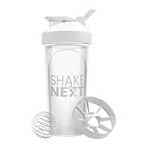 ShakeNext® | Proteinshaker Flasche 700ml mit Mixball Edelstahl + Mixsieb für Fitness Eiweiß & Protein-Shakes -...