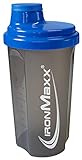 IronMaxx Eiweiß Shaker - Blau Grau 700ml / Proteinshaker mit Drehverschluss, Sieb & Mess-Skala/auslaufsicher,...
