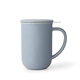Viva Scandinavia Porzellan Tee Tasse mit Teesieb für lossen Tee, becher mit deckel, Kaffee-Becher mit Henkel, tee...