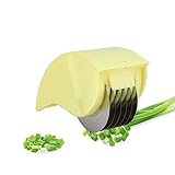 KSTE Edelstahl Rostschutzrollschneider Mincer-Gemüse-Küche-Werkzeug (Gelb)