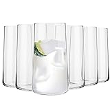 Krosno Highball Wasserglas Saft | 6 Stück | 540 ml | Avantgarde Collection | Perfekt für Zuhause, Restaurants und...