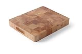HENDI Holzschneidbrett, Hochwertiges Kautschuk-Holz, mit Griffmulden, Küchenbrett, 265x325x(H)45mm