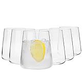 Krosno Gin-Gläser Wassergläser Weißweingläser Trinkgläser | Set von 6 | 380 ML | Avant-Garde Kollektion |...