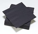 LE NAPPAGE ARTS DE LA TABLE Papierservietten, 33 x 33 cm, 2-lagig, Schwarz FSC, Zellulose, 33 x 33 cm, 50 Stück