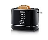 SEVERIN Automatik-Toaster, kleiner Toaster für 2 Scheiben , hochwertiger schwarzer Toaster zum Toasten, Auftauen...