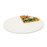 Relaxdays Pizzastein rund, Steinplatte für Pizza & Flammkuchen, Backstein für Ofen & Grill, Cordierit, 33 cm Ø,...