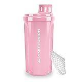 Protein Shaker 700 ml „Heaven“ auslaufsicher, BPA frei mit einklickbarem Sieb & Skala für Cremige Whey Shakes,...