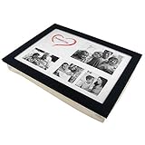 PrimoLiving Knietablett mit Fotorahmen- 43 x 32,5 x 8 cm – Tablett als Laptopunterlage – Sofa oder Bett-Tablett...