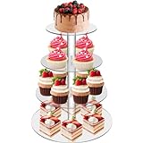 Salubohum Cupcake-Präsentationsständer, etagere 4 etagen, aus transparentem Acryl, ideal für Cupcakes und...