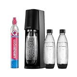 SodaStream Wassersprudler TERRA Promopack mit CO2-Zylinder und spülmaschinenfeste Kunststoff-Flasche, Schwarz,...