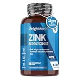 Zink - 400 vegane Tabletten - 1+ Jahr Vorrat - Für Immunsystem, Haut Haare Nägel, kognitive Funktion &...