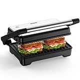 OSTBA Kontaktgrill, Sandwich Toaster & Panini Grill, 1500W Sandwich Maker met XXL-Antihaftplatten,...