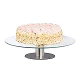 Relaxdays Tortenplatte drehbar, Standfuß, Kuchenplatte zum Dekorieren, Torten Drehteller für Kuchen, Ø 30cm,...