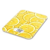 Beurer KS 19 Lemon digitale Küchenwaage (Tara-Zuwiegefunktion, Sensortastenbedienung, 5 kg Tragkraft)