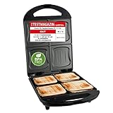Emerio XXL Sandwich Toaster TEST GUT für alle Toastgrößen geeignet 4x große Muschelform für die ganze Familie...
