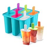 DEHUB Eisformen Silikon, Eisformen EIS am Stiel Silikon,6 Popsicle Formen Set,LFGB Geprüft und BPA Frei Eisform...