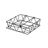 D,casa - Serviettenhalter, geometrisch, Schwarz, Metall, 18 x 18 x 5 cm