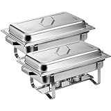 ZORRO - 2X Chafing Dish Speisewärmer Profi Set 15-Teilig in Gastro Qualität Warmhaltebehälter Edelstahl...