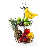 VESTAhome Obst Etagere 2 Etagen - Etagere Obst für mehr Platz auf der Arbeitsplatte - Obstschale Etagere -...