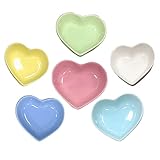 Mrzneaoch Schalen Set Porzellan Cute Heart Bowl Dipping 6 Stück-Set Beilagenschalen aus Keramik Dessertschale für...
