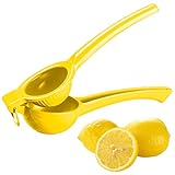 Rosenstein & Söhne Zitronenpresse: Manuelle Zitrus- und Saftpresse aus Metall für Zitronen, Ø 7 cm, gelb...