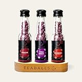 TEABALLS Tee Set Fruit mit 3er Set Erdbeere, Wildberry, Kirsche + gratis Holzaufsteller Geschenkset ergibt 90-225...