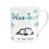 Sheepworld XL-Tasse Motiv 'Relax' | Große Tasse aus Porzellan, XL Jumbo-Tasse, 60 cl, Tasse mit Spruch | Geschenk,...