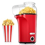 Popcornmaschine 1400W, 120g/4L Große Kapazität, Heißluft Popcorn Maker für Zuhause, Gesund& Ölfrei,Fettfrei, 2...