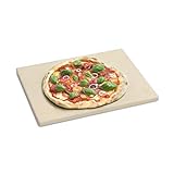 BURNHARD Pizzastein für Backofen, Gasgrill & Holzkohlegrill aus Cordierit für Brot, Flammkuchen & Pizza,...