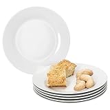 MamboCat Tommy 6er Set Kuchenteller I weiße Porzellan-Frühstücksteller für 6 Personen I kleine Teller für...