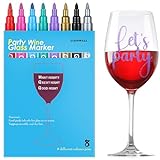 GAINWELL Weinglas Marker Stifte - 8-teiliges Set zur lebensmittelechten Beschriftung von Gläsern - Ideal für...