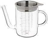 Küchenprofi Fett-Trennkanne 1 Liter, Aus Glas & Rostfreiem Edelstahl, Soßenkanne für Bratensaft, Fetttrenner,...