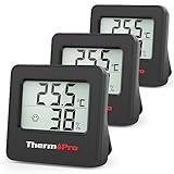 ThermoPro TP157 Mini Hygrometer Thermometer Innen 3er Set 0.5℃ Präzise Raumthermometer Luftfeuchtigkeitsmesser...